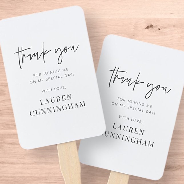 Modern Simple Minimalist Chic Thank You Hand Fan (Creator Uploaded)