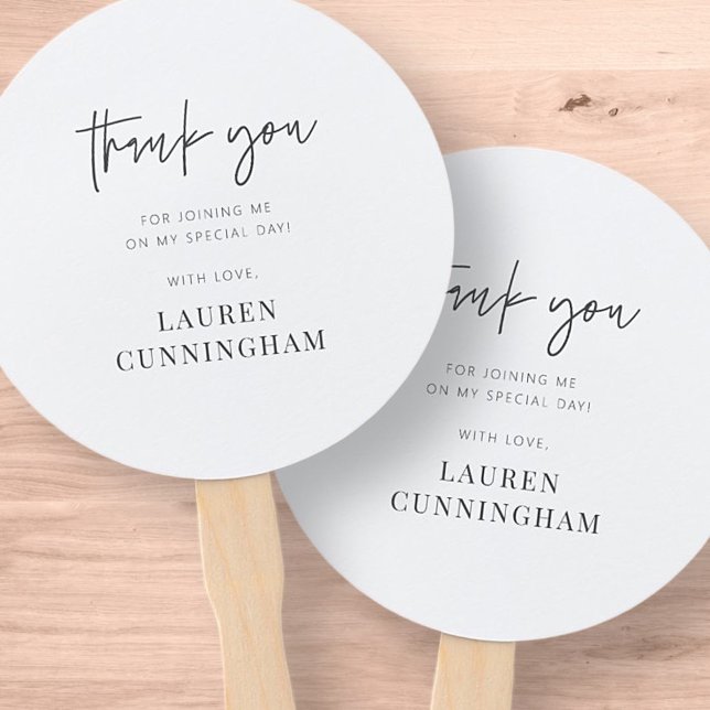 Modern Simple Minimalist Chic Thank You Hand Fan (Creator Uploaded)