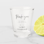 Modern Simple Minimalist Chic Thank You Shot Glass<br><div class="desc">Design is composed of modern chic typography with sans serif and serif font.</div>