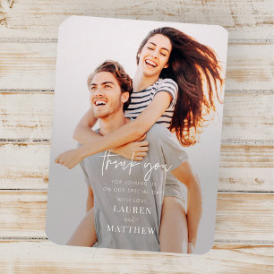 Modern Simple Minimalist Chic Wedding Thank You Magnet