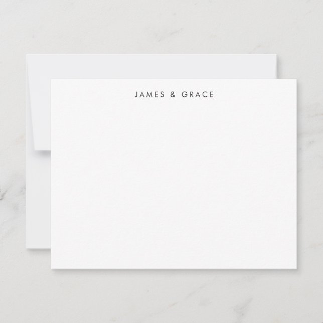 Modern Simple Minimalist Clean Clean Couple Names Card (Front)