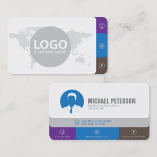 Modern Simple Minimalist Clean Grey Professional Business Card