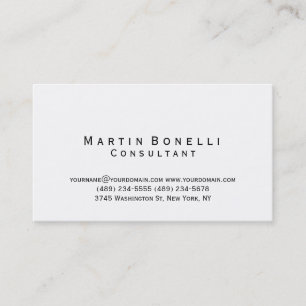 Modern Simple Minimalist Consultant Business Card