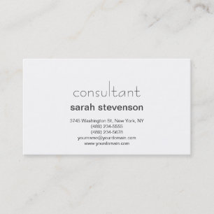 Modern Simple Minimalist Consultant Business Card