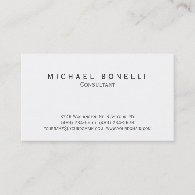 Modern Simple Minimalist Consultant Business Card (Front)