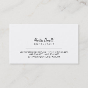 Modern Simple Minimalist Consultant Business Card
