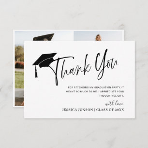 Modern Simple Minimalist Graduation 3 Photo Invitation
