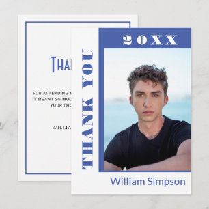 Modern Simple Minimalist Graduation PHOTO  Thank Y You Card