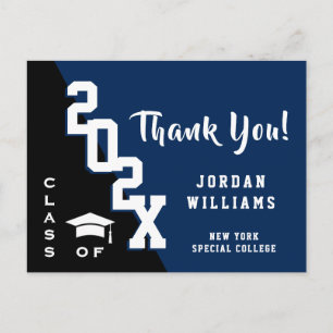 Modern Simple Minimalist Graduation Thank You Postcard