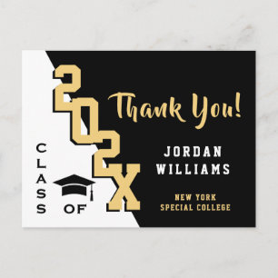 Modern Simple Minimalist Graduation Thank You Postcard