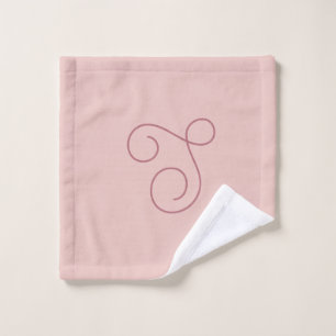 Modern Simple Minimalist Initial Monogrammed Wash Cloth