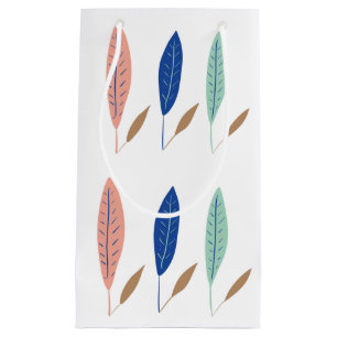 Modern simple minimalist leaves small gift bag