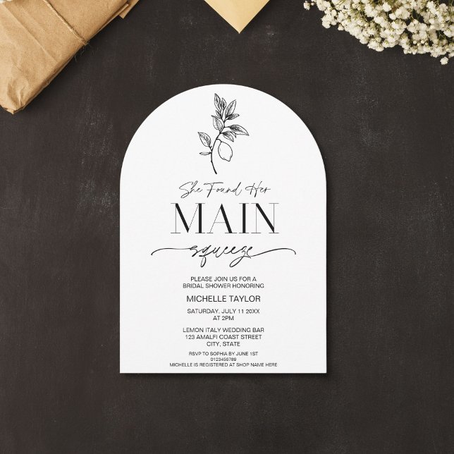 Modern Simple Minimalist Lemon main Squeeze Italy Invitation (Modern Simple Minimalist Lemon main Squeeze Italy Invitation)