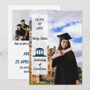 Modern Simple Minimalist Photo Graduation  Invitation