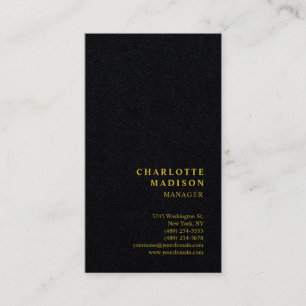 Modern Simple Minimalist Plain Black Gold Colour Business Card
