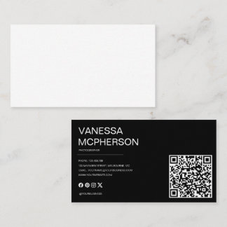 Modern Simple Minimalist Professonal Photo QR Code Business Card