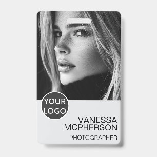 Modern Simple Minimalist Professonal Photo Secrity ID Badge