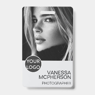 Modern Simple Minimalist Professonal Photo Secrity ID Badge