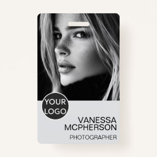 Modern Simple Minimalist Professonal Photo Secrity ID Badge