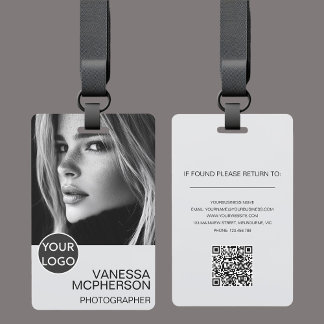Modern Simple Minimalist Professonal Photo Secrity ID Badge