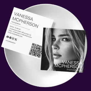 Modern Simple Minimalist Professonal Photo Square Business Card