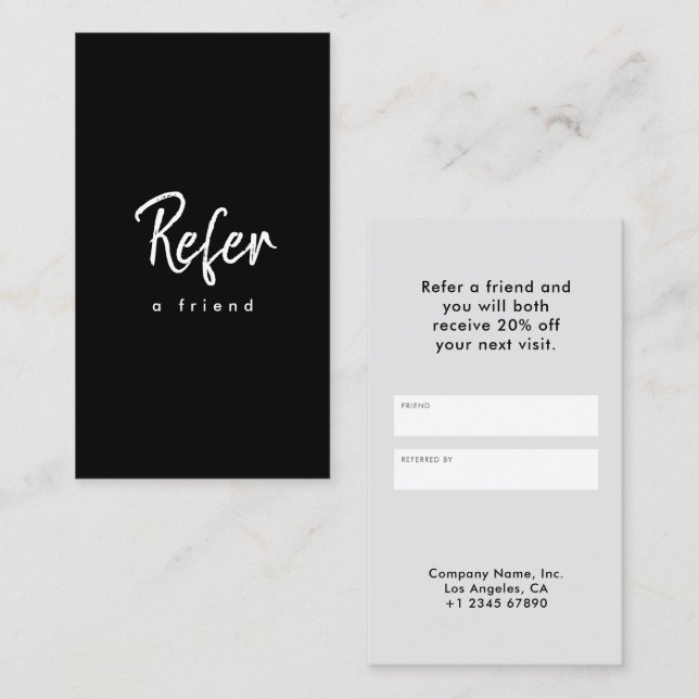 Modern Simple Minimalist Referral Card (Front/Back)