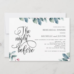 Modern Simple Minimalist Rehearsal Dinner Invita Invitation