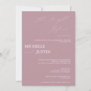 Modern Simple Minimalist Rehearsal Dinner Invita Invitation