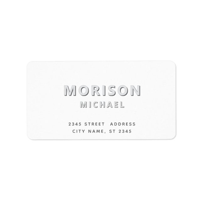 Modern simple minimalist typography  white label (Front)