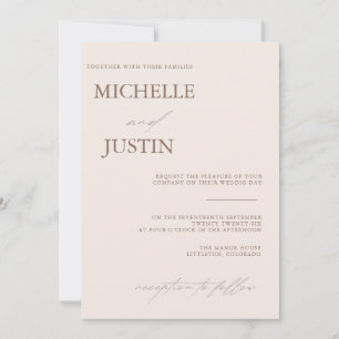 Modern Simple Minimalist Wedding Invitation