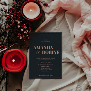 Modern Simple Minimalist Wedding Invitation