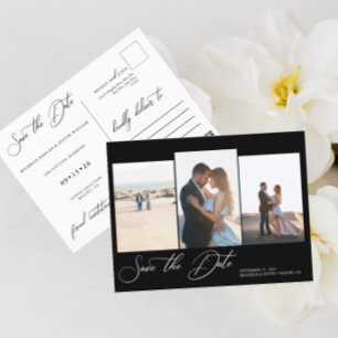 Modern Simple Minimalist Wedding Save The Date Postcard