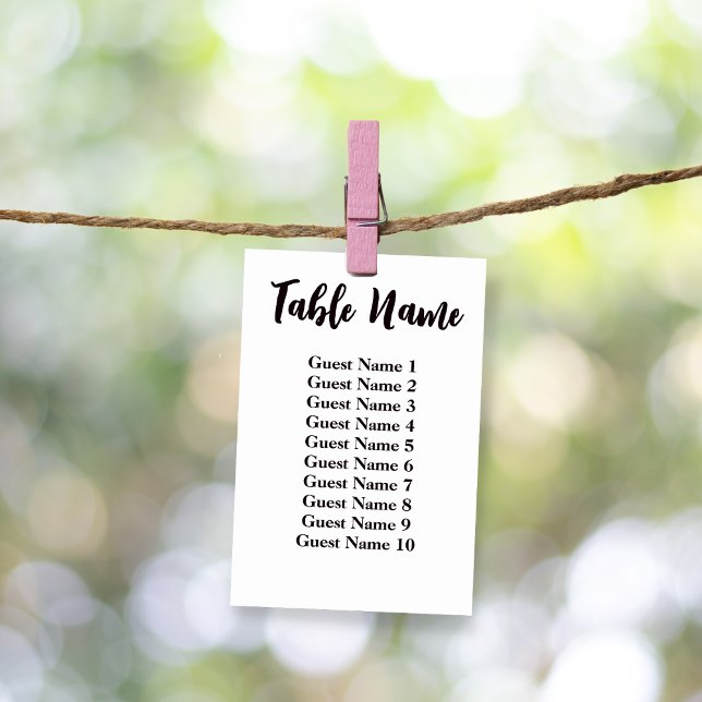 Modern Simple Minimalist Wedding Table Name Card (Creator Uploaded)