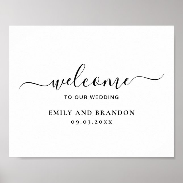 Modern Simple Minimalist Welcome Wedding Poster (Front)