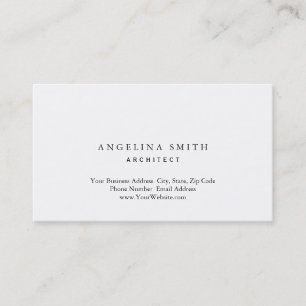 Modern Simple Minimalist White Professional Business Card