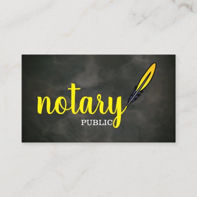 Modern Simple Mobile Notary Public Elegant Script  Business Card (Front)