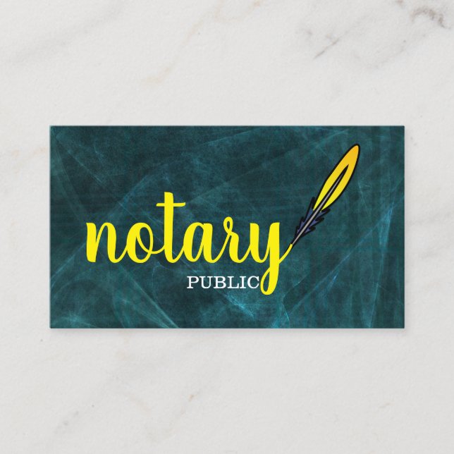 Modern Simple Mobile Notary Public Elegant Script  Business Card (Front)