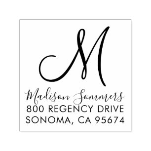 Modern Simple Monogram Address Self-inking Stamp