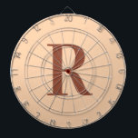 Modern Simple Monogram Beige Brown Dartboard<br><div class="desc">This is a simple, modern, personalised monogram design. This stylish design is in trending beige and terracotta / brown with stylish typography. It's perfect for a personalised gift or ideal as a new addition to your games room. Simply add your initial letter by typing it into the personalise this text...</div>
