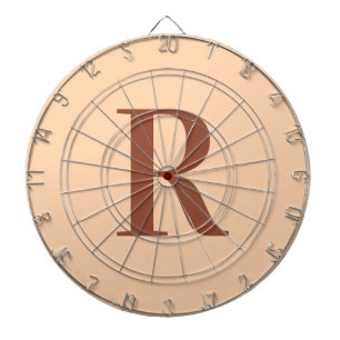 Modern Simple Monogram Beige Brown Dartboard