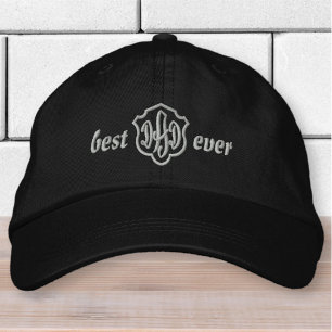 Modern Simple Monogram Best Dad Ever Embroidered Hat