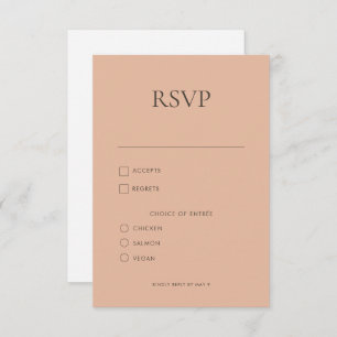 Modern Simple Monogram Blush Mix & Match Wedding R RSVP Card