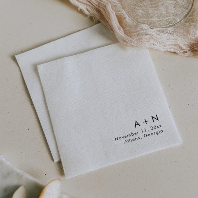 Modern Simple Monogram Wedding Napkins  (Creator Uploaded)