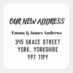 Modern Simple Moving Announcement Square Sticker