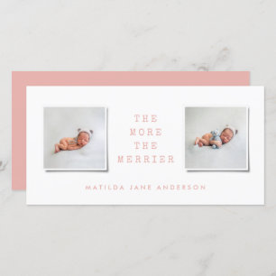 Modern simple multi photo birth announcement