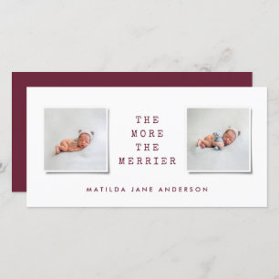 Modern simple multi photo birth announcement