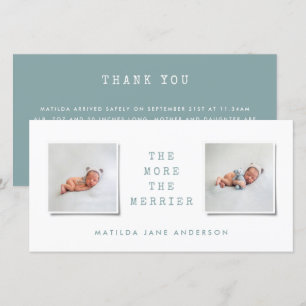 Modern simple multi photo birth announcement