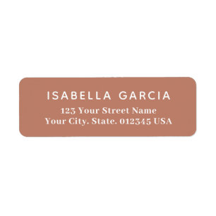 Modern Simple Muted Terracotta Return Address