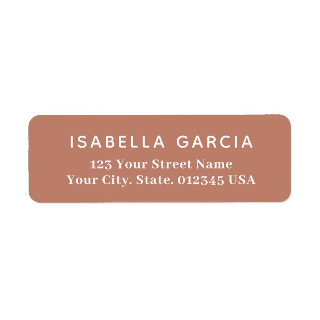 Modern Simple Muted Terracotta Return Address (Front)