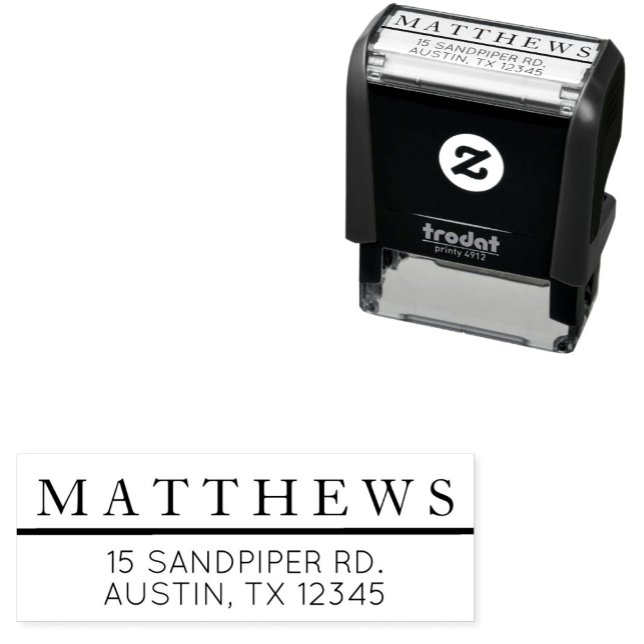 Modern Simple Name Classic Return Address Self-inking Stamp (Creator Uploaded)